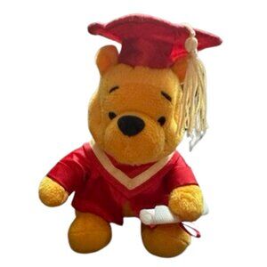 Graduation Disney Winnie the Pooh Red Cap Gown Diploma 6" Plush